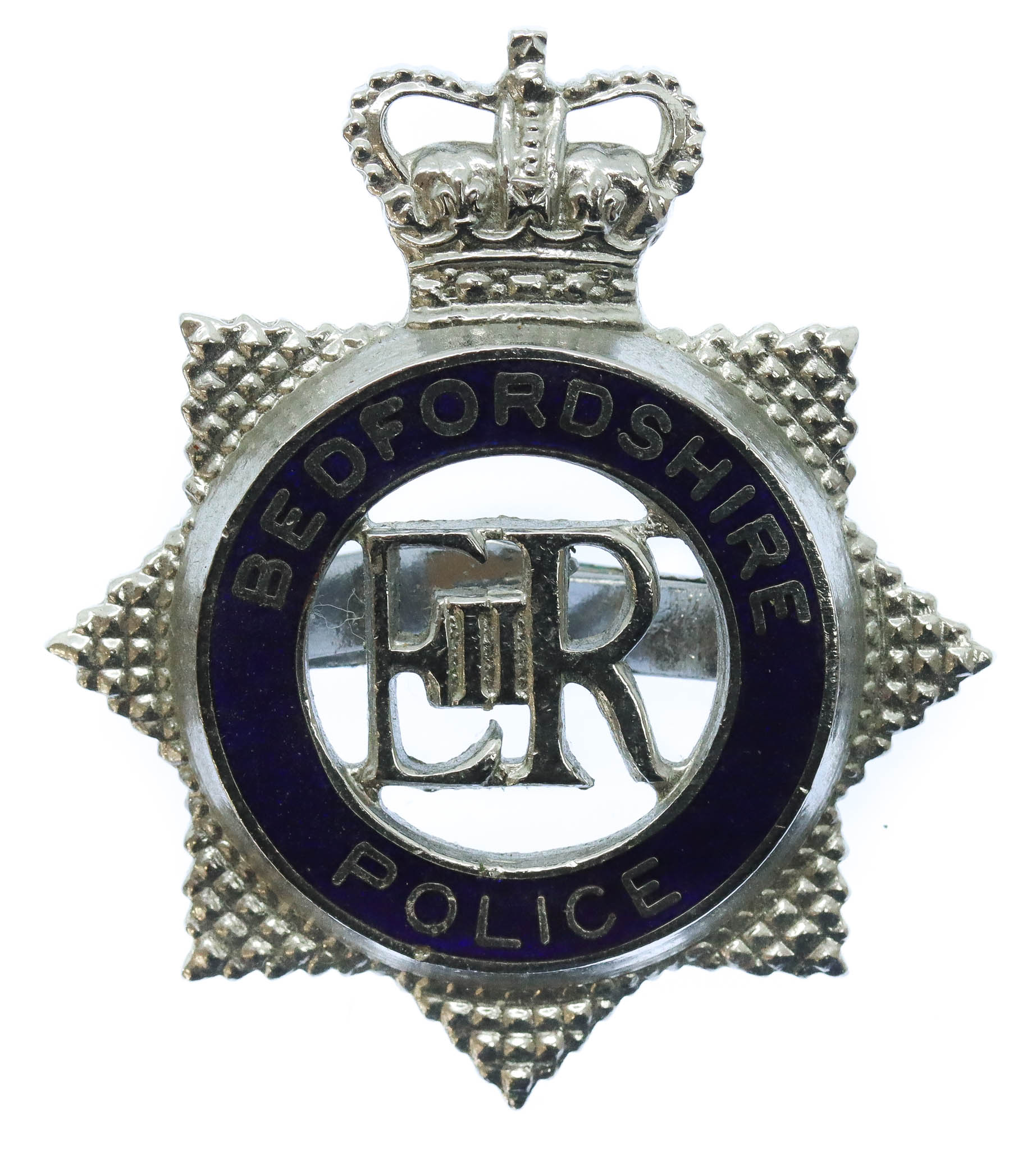 Bedfordshire Police Senior Officer's Enamelled Cap Badge - Queen's Crown