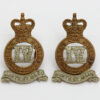 Pair of 4th Queen's Own Hussars Collar Badges - Queen's Crown