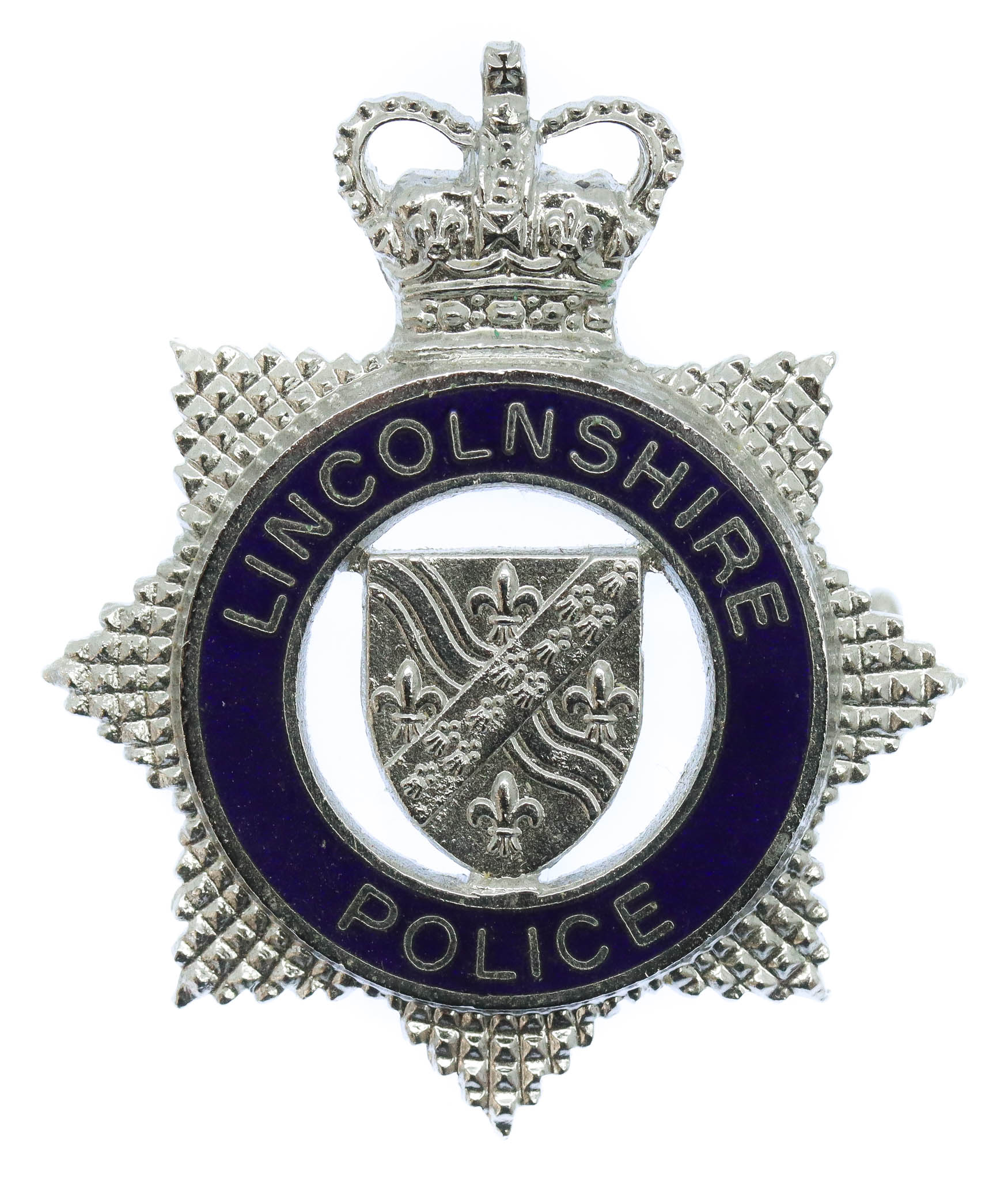 Lincolnshire Police Senior Officer's Enamelled Cap Badge - Queen's Crown