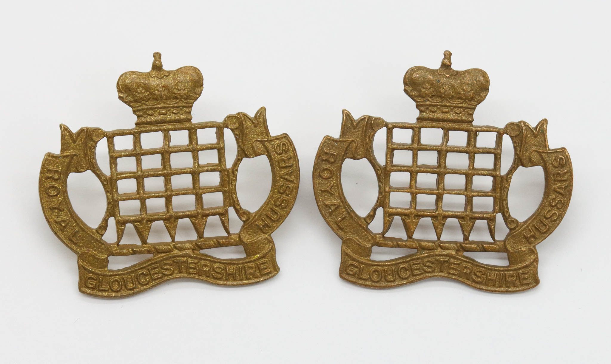 Pair of Royal Gloucestershire Hussars Collar Badges