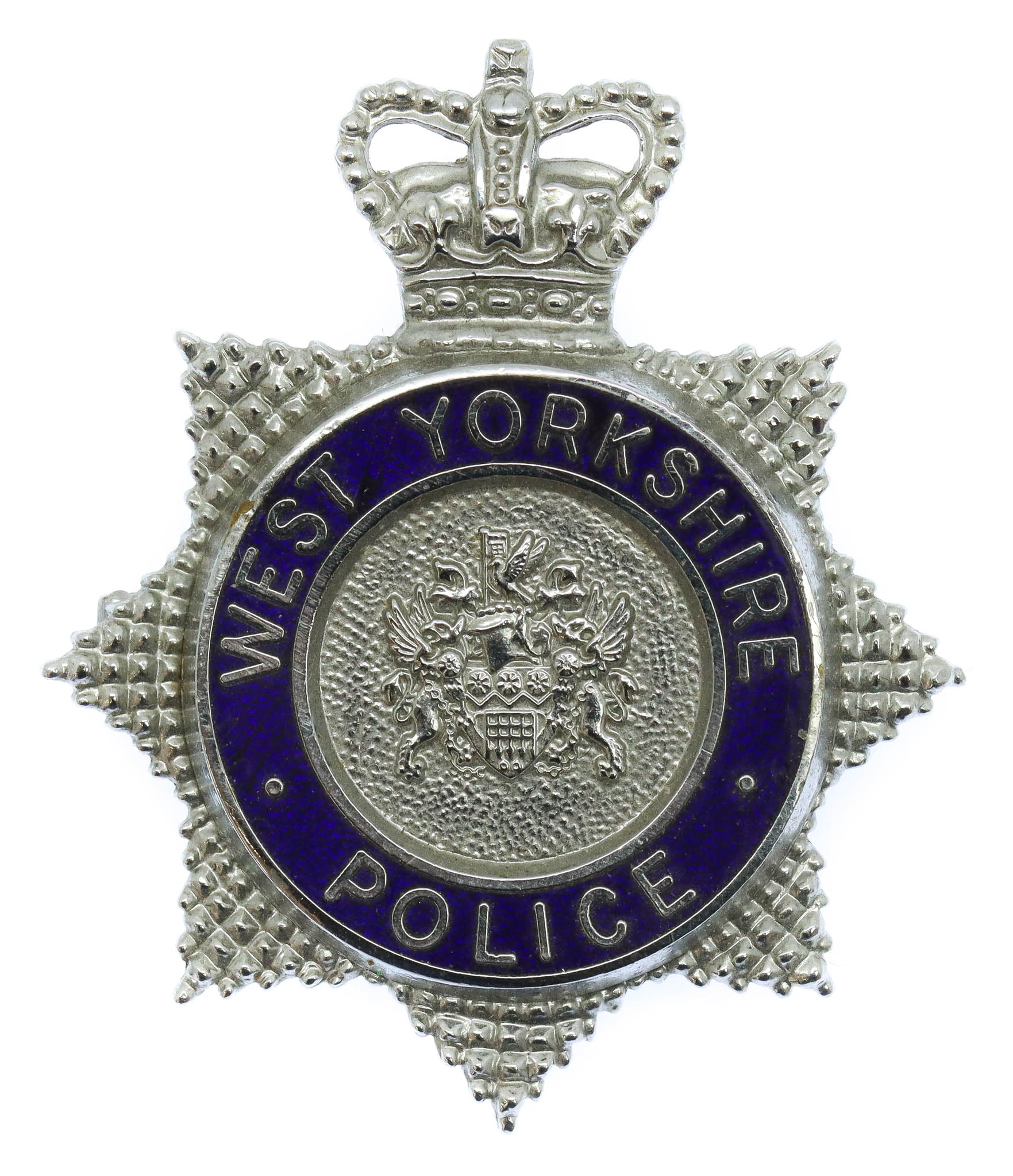 West Yorkshire Police Senior Officer's Enamelled Cap Badge - Queen's Crown