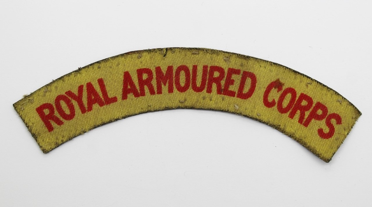 WW2 Royal Armoured Corps Printed Shoulder Title
