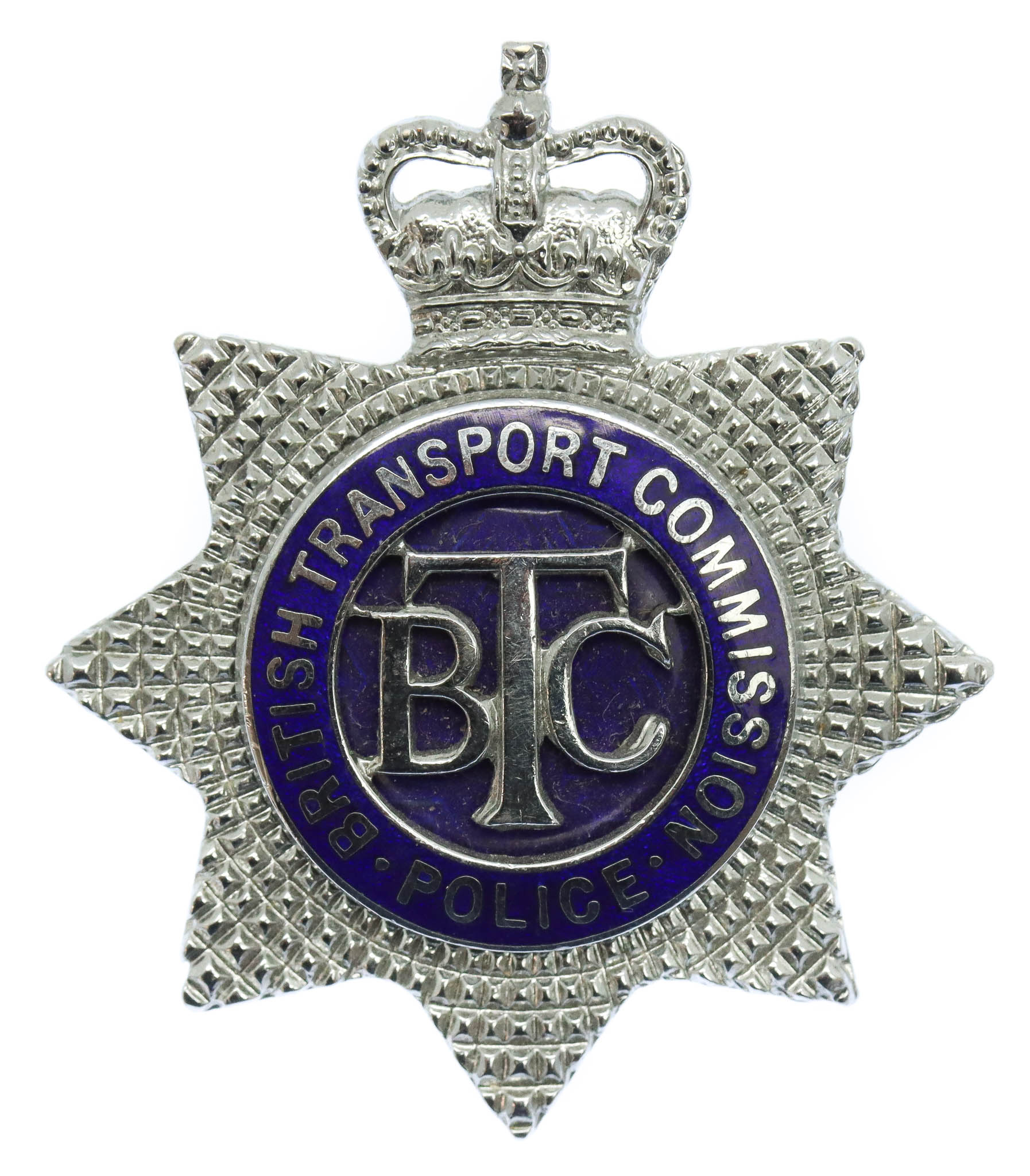 British Transport Commission (B.T.C.) Police Senior Officer's Enamelled Cap Badge - Queen's Crown