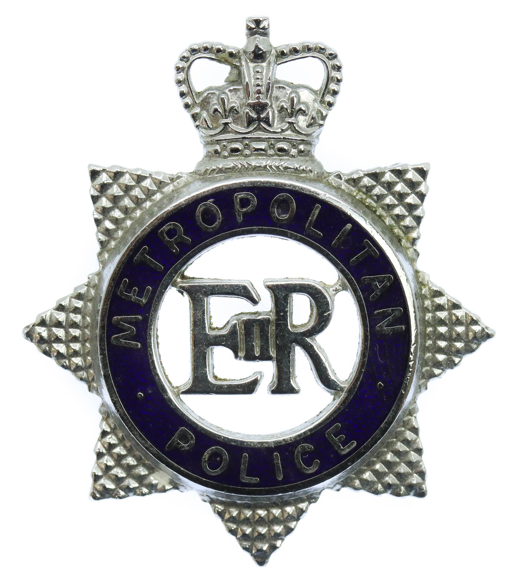 Metropolitan Police Senior Officer's Enamelled Cap Badge - Queen's Crown