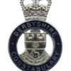 Derbyshire Constabulary Enamelled Cap Badge - Queen's Crown
