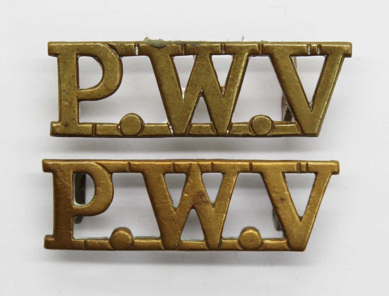 Pair of South Lancashire Regiment (P.W.V.) Shoulder Titles