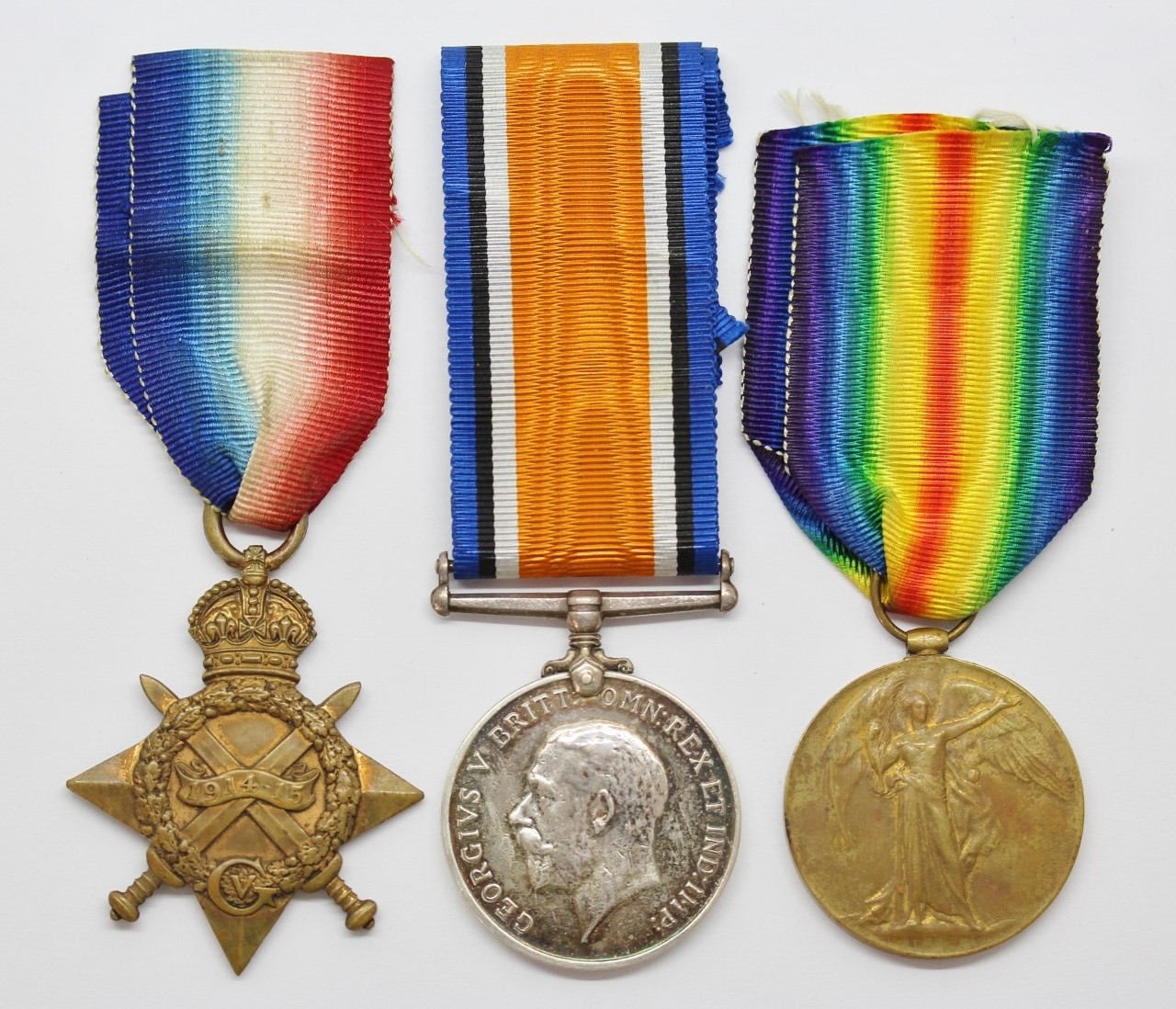 WW1 1914-15 Star, British War and Victory Medal Trio - A.W.O.II W. Morley. Notts & Derby Regiment (Sherwood Foresters)
