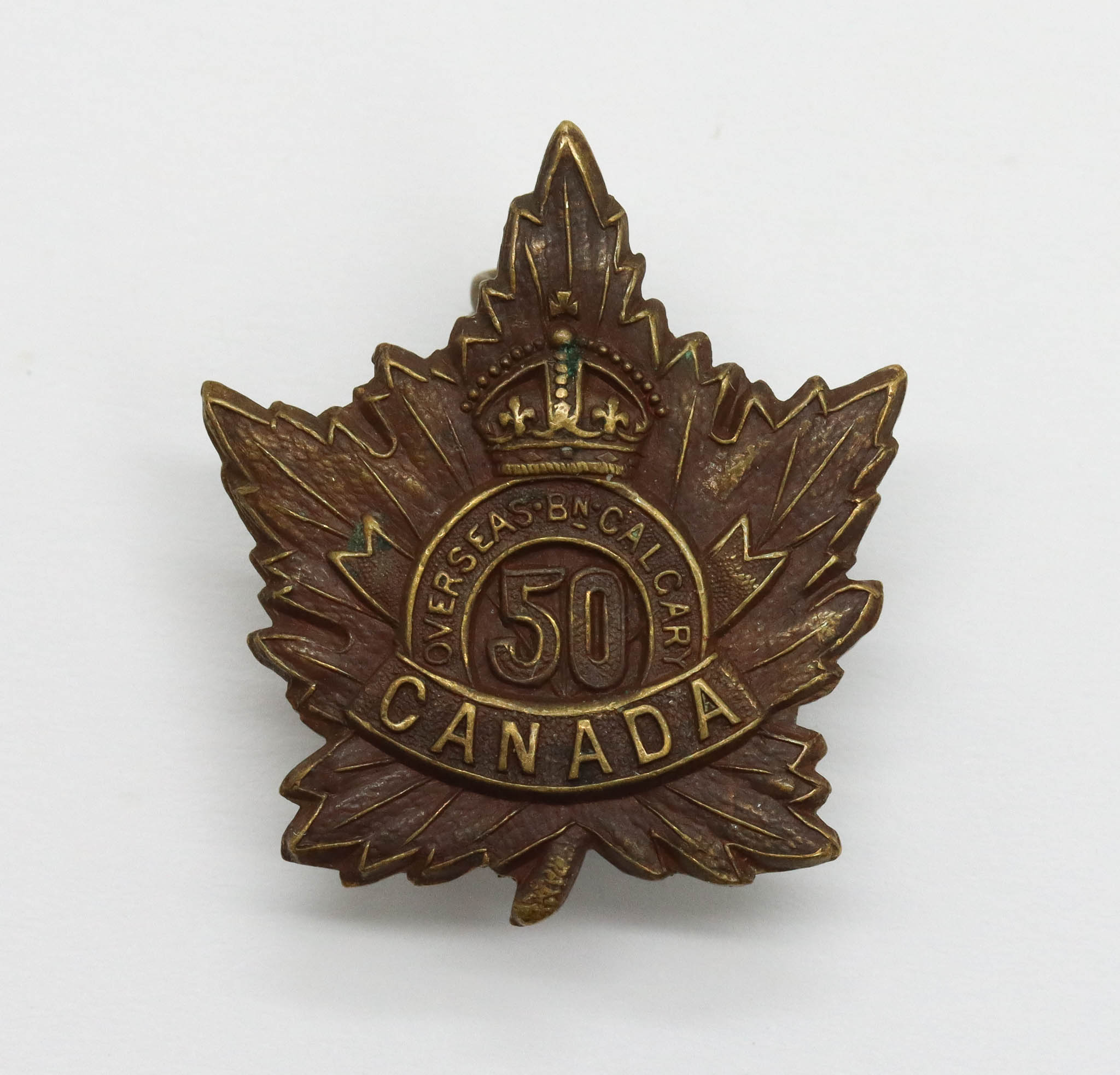 Canadian 50th (Calgary Regiment) Infantry Bn. C.E.F. WWI Collar Badge