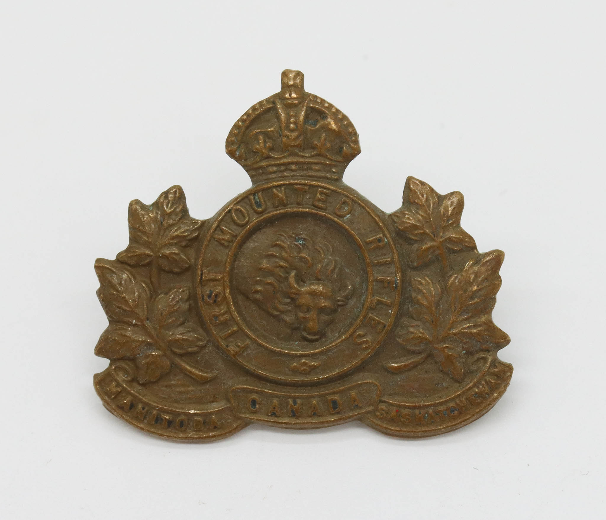 Canadian First Mounted Rifles Bn. C.E.F. WWI Collar Badge