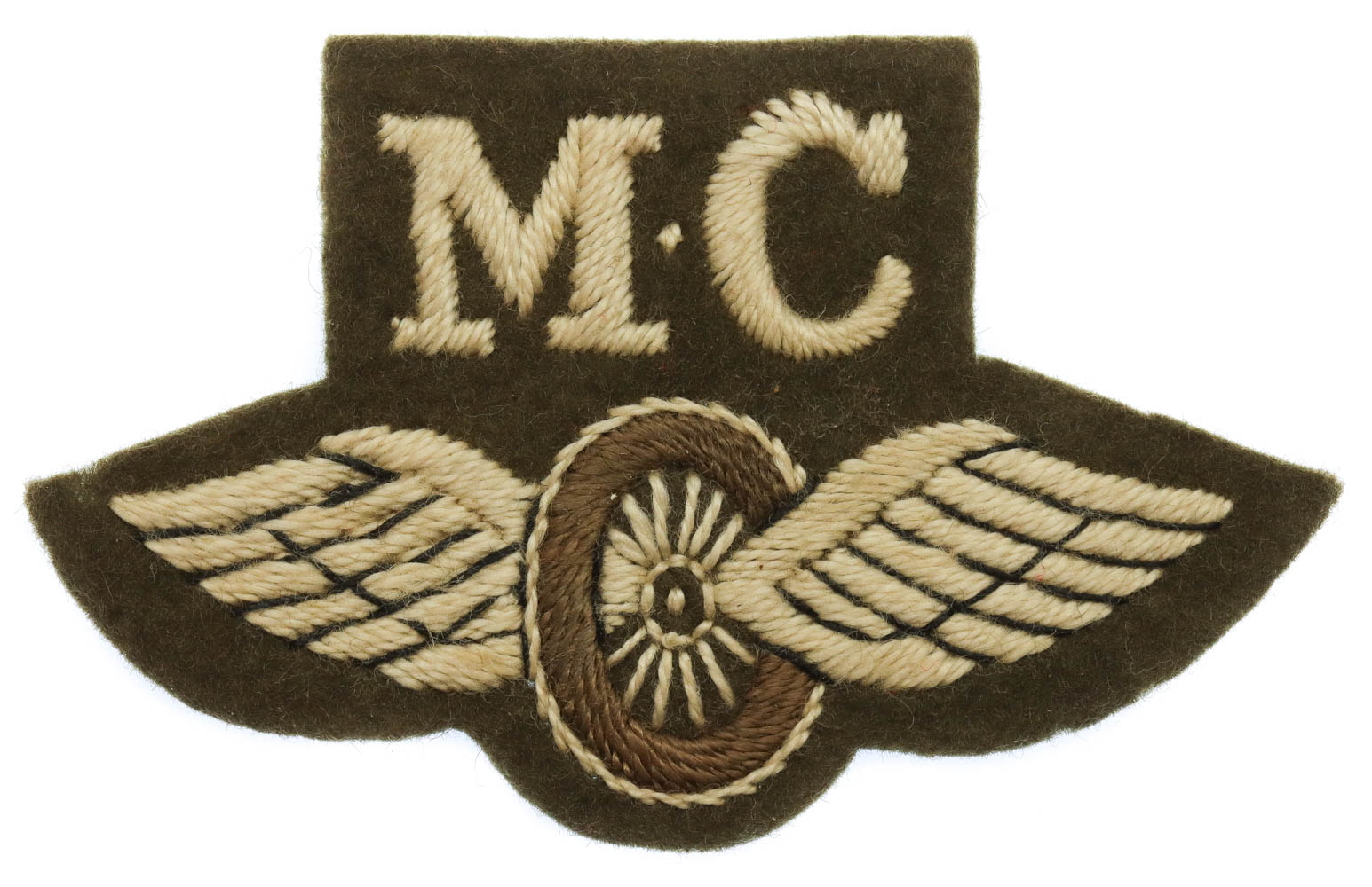 British Army Motor Cyclists (M.C.) Winged Wheel Cloth Proficiency Arm Badge