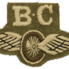 British Army Bren Carrier (B.C.) Winged Wheel Cloth Proficiency Arm Badge