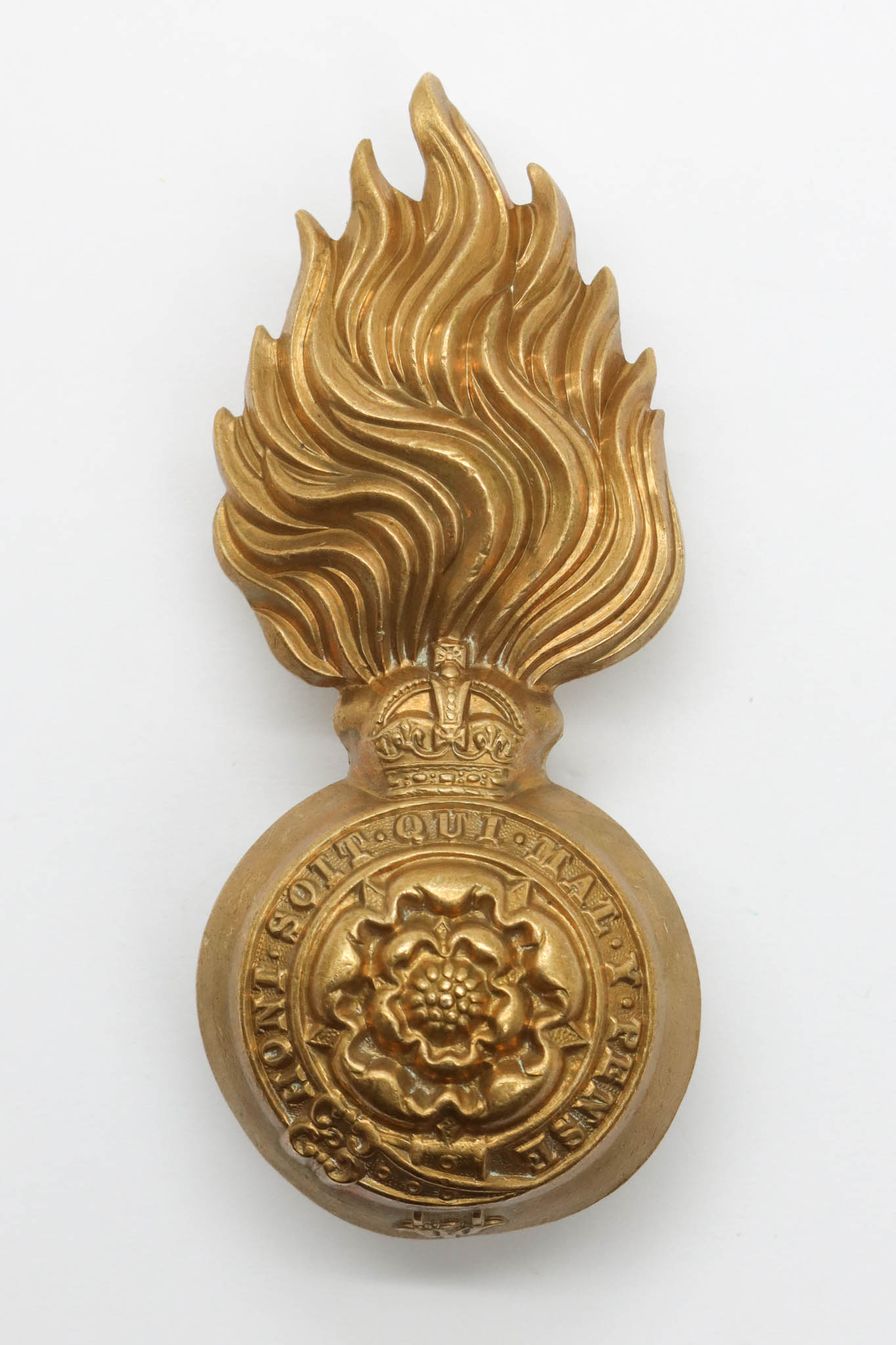 Royal Fusiliers Fur Cap Grenade Badge - King's Crown