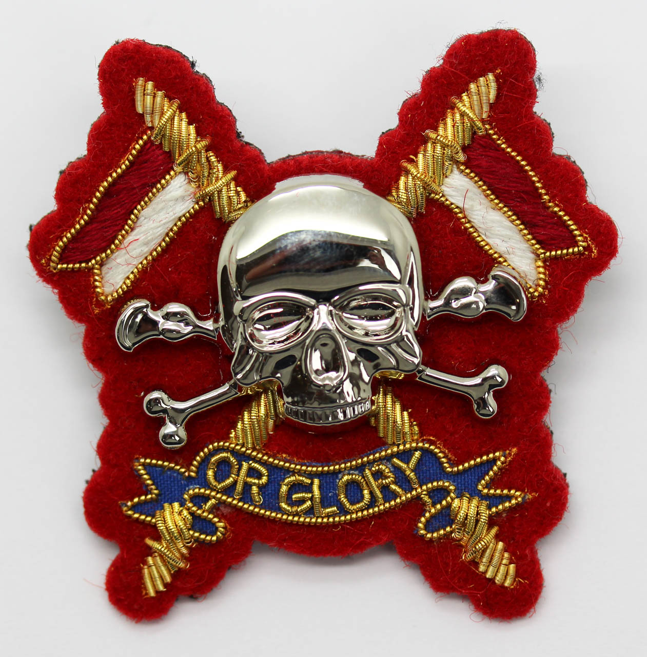 Royal Lancers Officer's Metal & Bullion Beret Badge (Red Backing)
