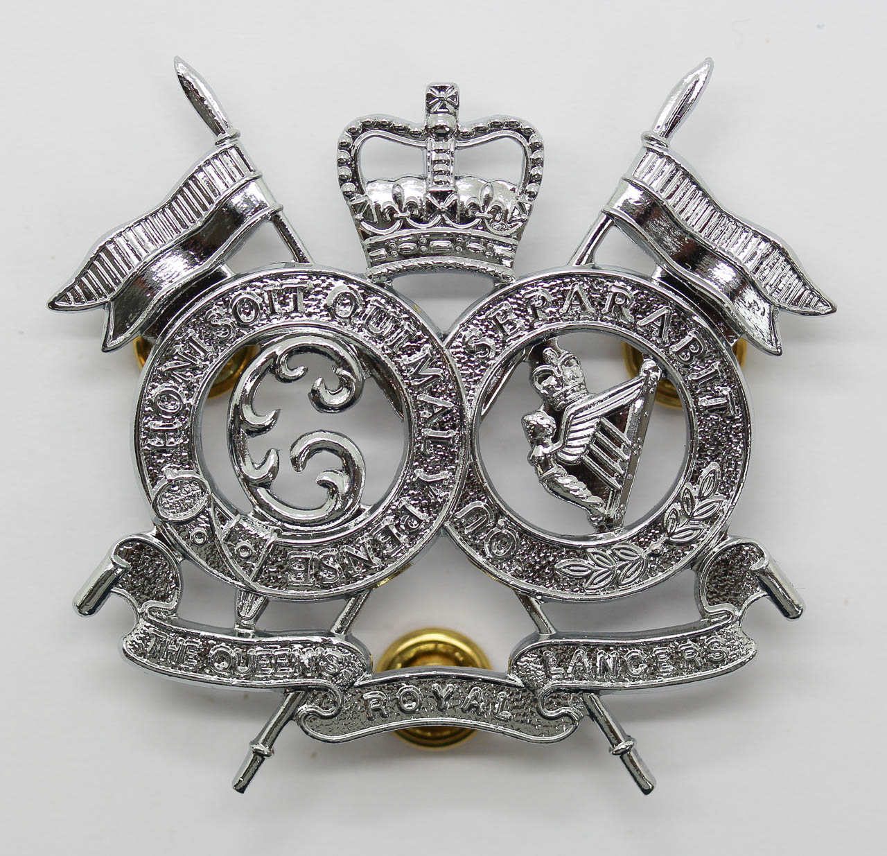 Royal Lancers Chrome Pouch Badge