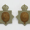 Pair of 1st King's Dragoon Guards Collar Badges  King's Crown