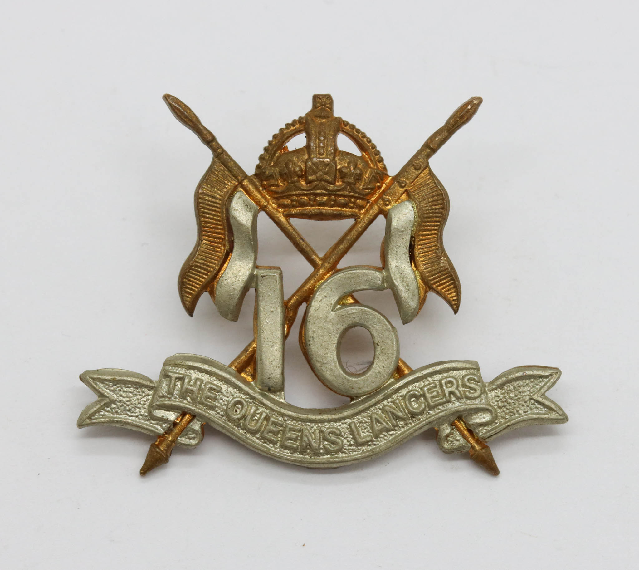 16th/5th The Queen's Lancers Collar Badge - King's Crown