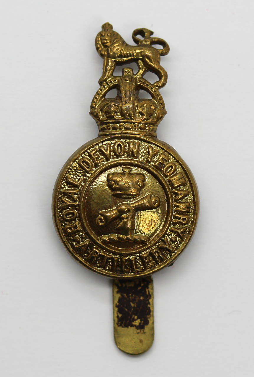Royal Devon Yeomanry Artillery Cap Badge - King's Crown
