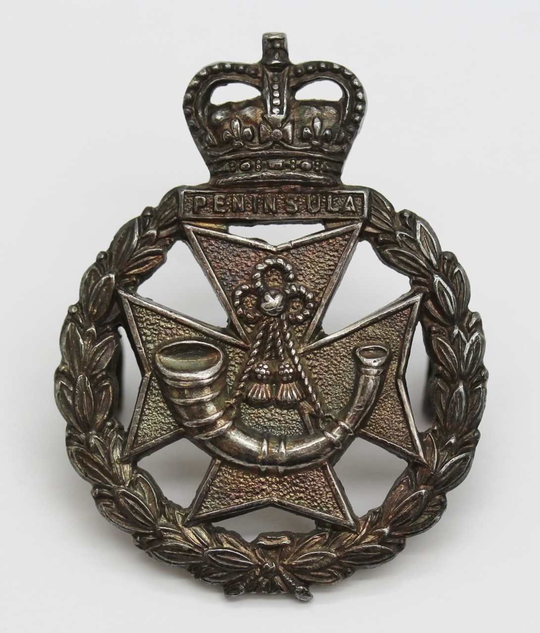 Green Jackets Brigade Officer's Hallamrked Silver Cap Badge