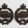 Pair of Royal Tank Regiment Officer's Service Dress Collar Badges - King's Crown