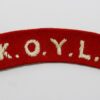 Kings Own Yorkshire Light Infantry (K.O.Y.L.I.) Cloth Shoulder Title