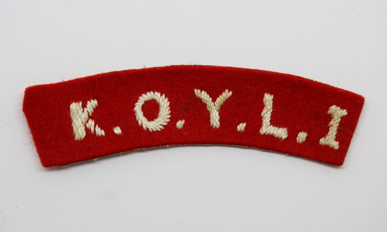 Kings Own Yorkshire Light Infantry (K.O.Y.L.I.) Cloth Shoulder Title