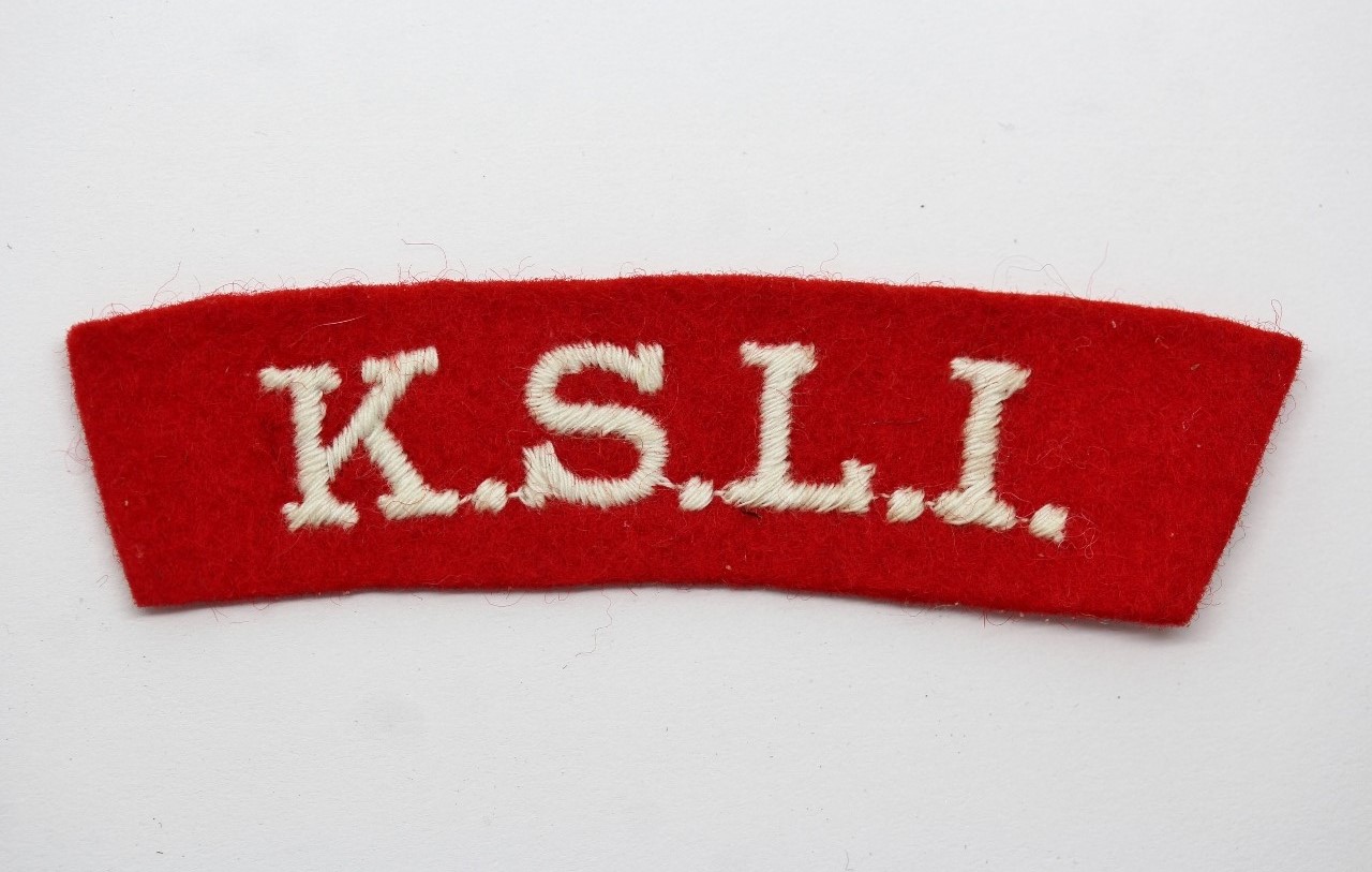 King's Shropshire Light Infantry (K.S.L.I.) Cloth Shoulder Title