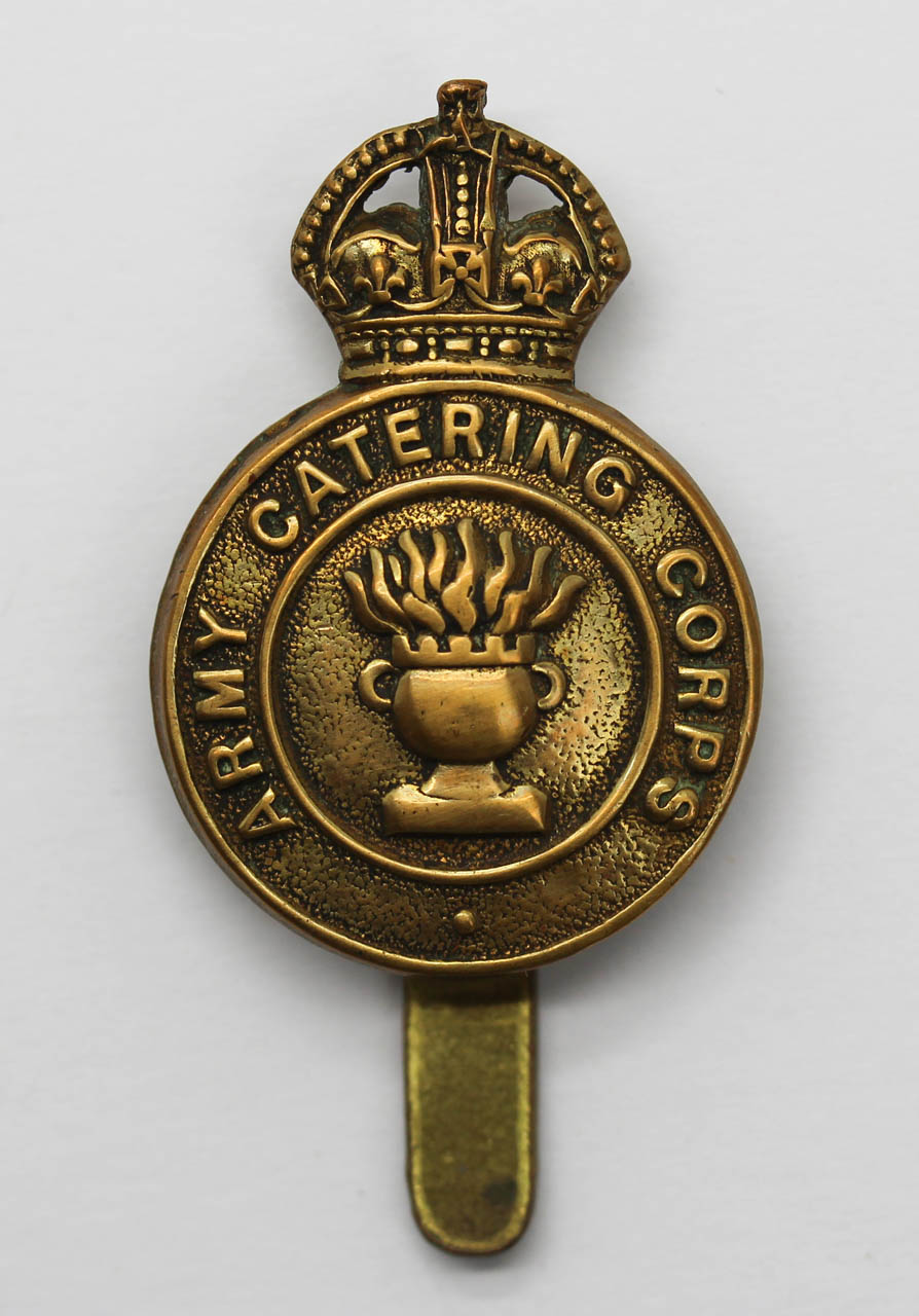 Army Catering Corps Brass Cap Badge - King's Crown