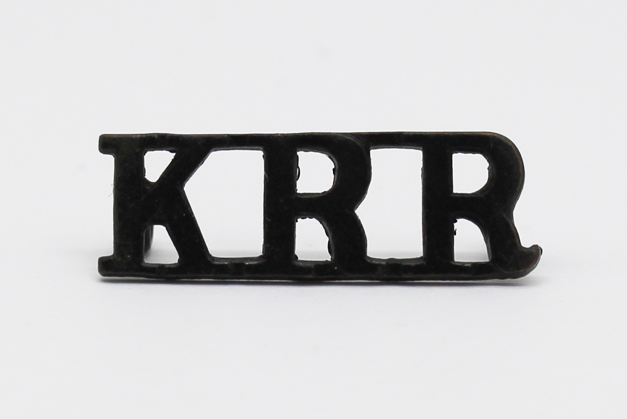 King's Royal Rifle Corps (K.R.R.) Shoulder Title