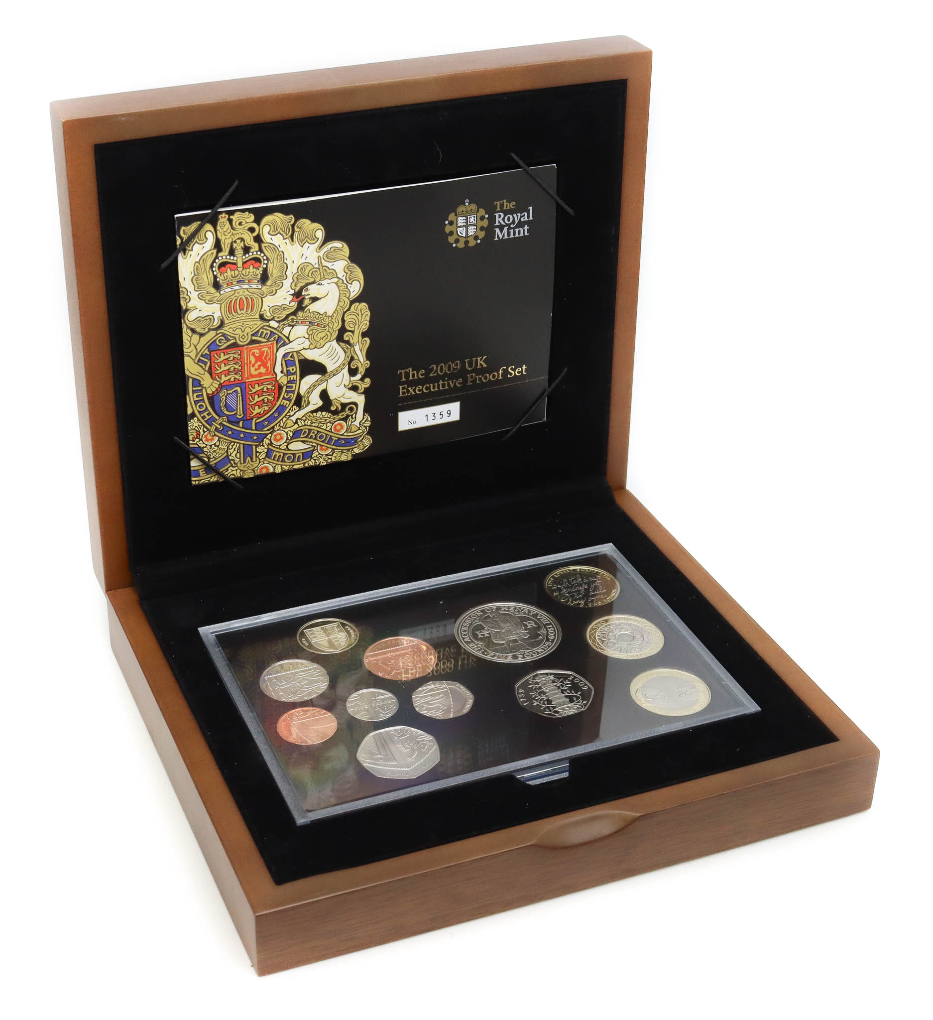 Royal Mint 2009 United Kingdom Executive Proof Coin Set with Rare Kew Gardens 50p Coin