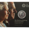 Royal Mint 2017 United Kingdom Brilliant Uncirculated Fine Silver £20 Coin - The Platinum Wedding Anniversary