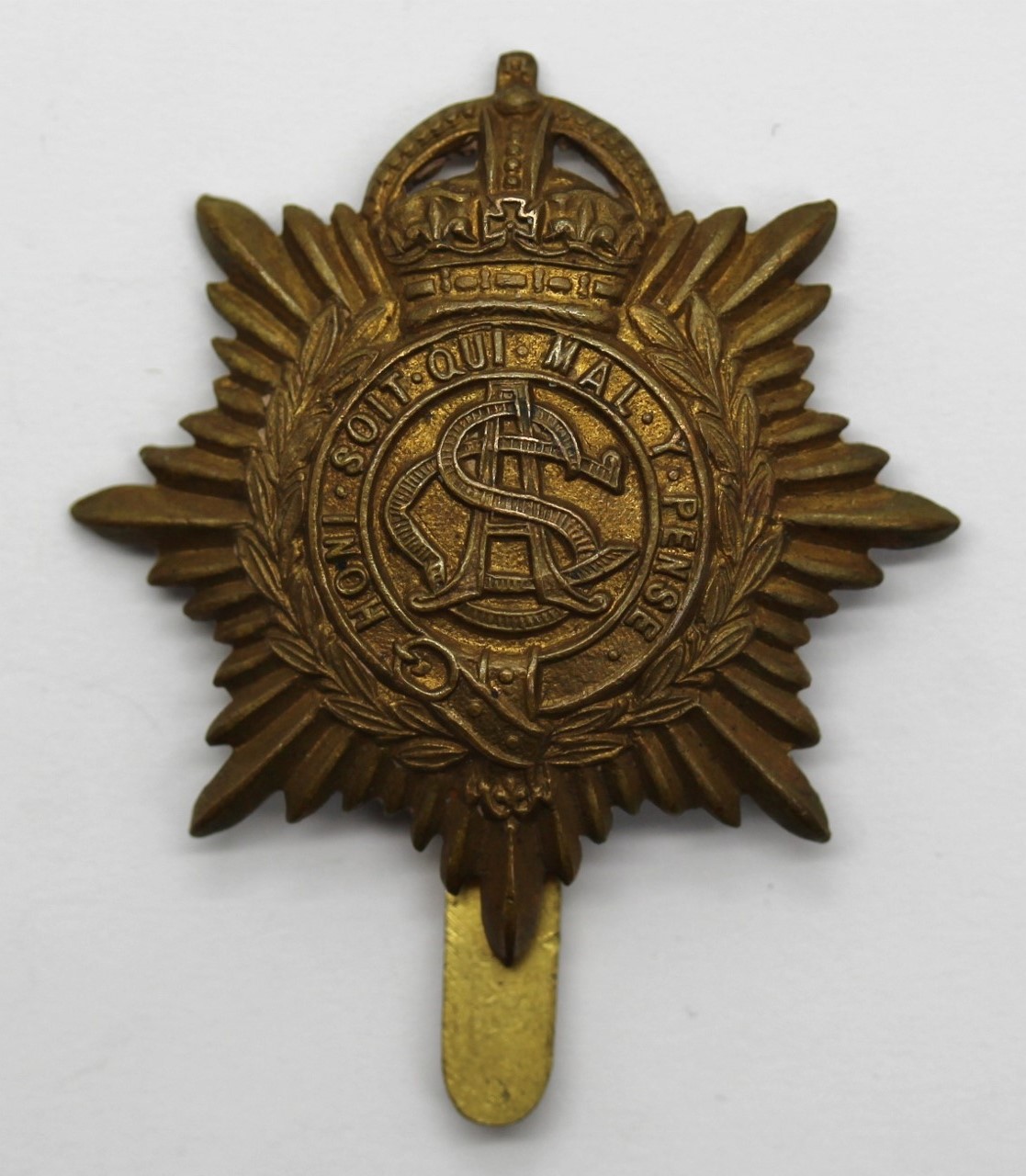 Army Service Corps (A.S.C.) WWI Economy Cap Badge (Non Voided Centre)