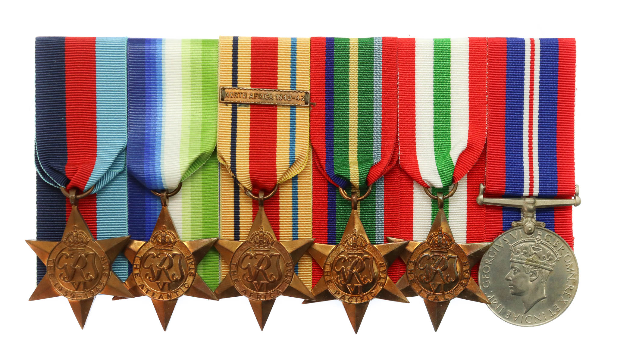 WW2 Merchant Navy Medal Group of Six with Box of Issue & Entitlement Slip - Thomas Peake