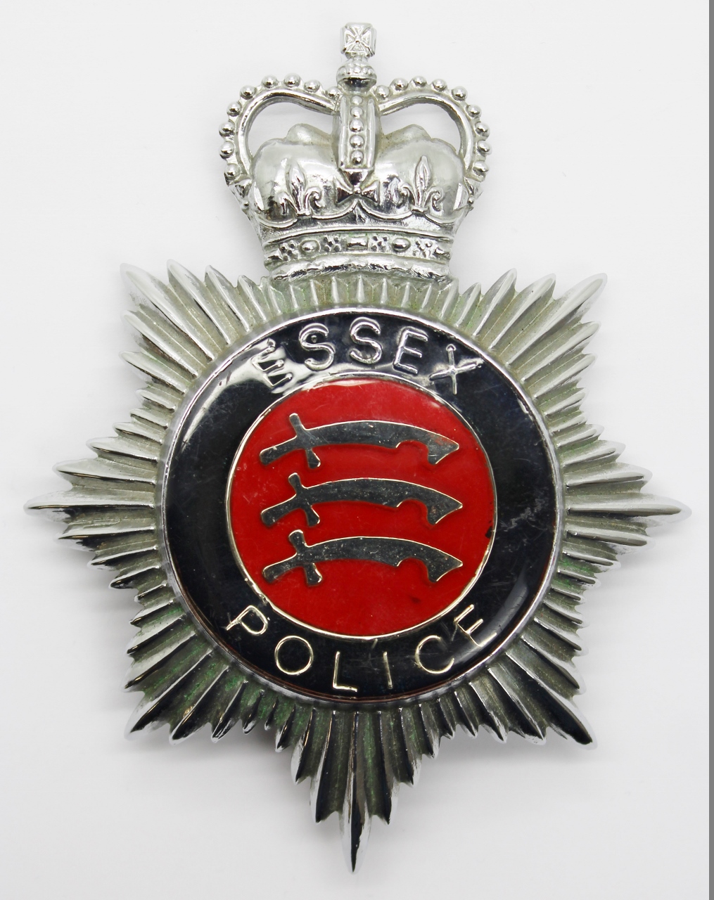 Essex Police Enamelled Helmet Plate - Queen's Crown