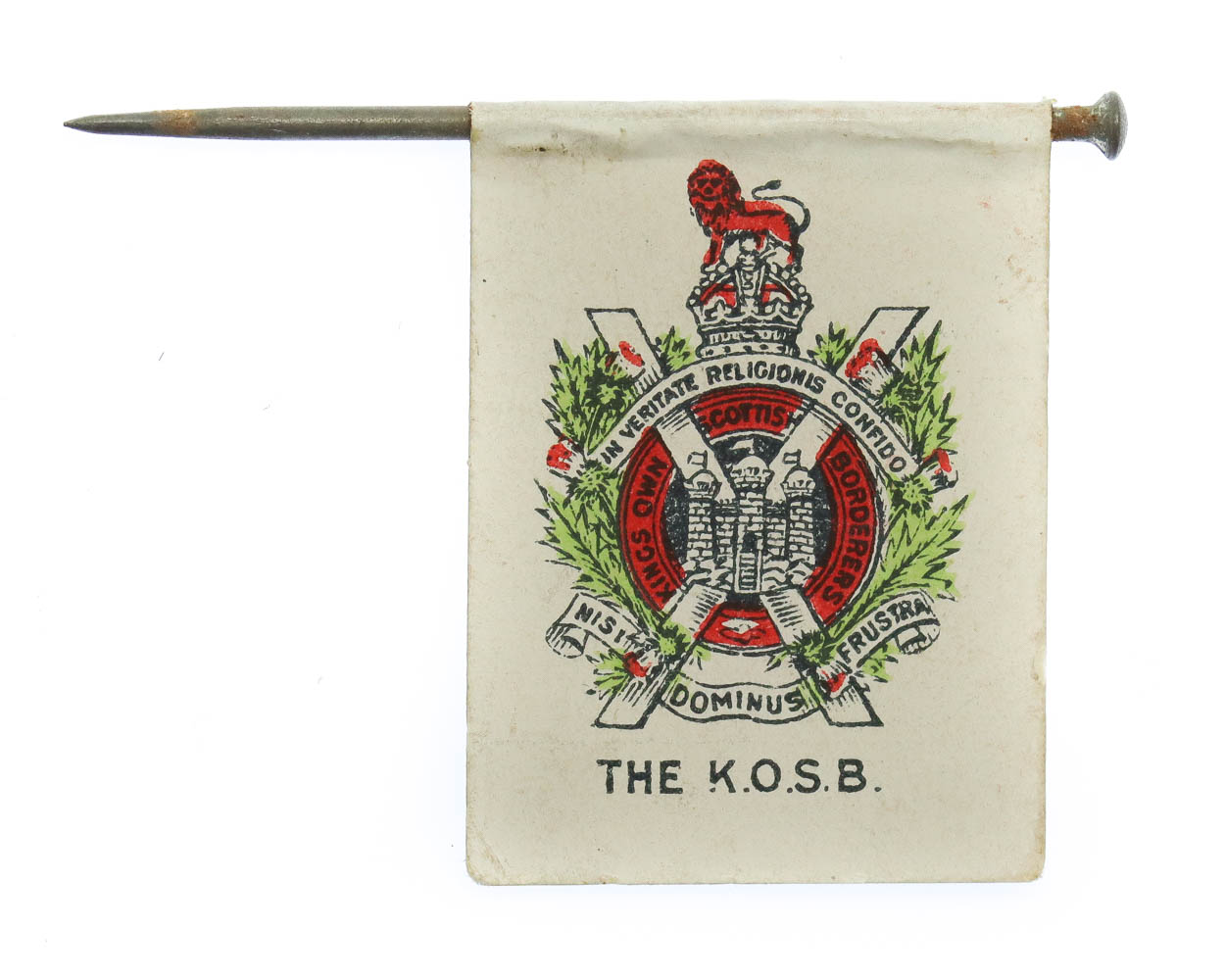 WW1 King's Own Scottish Borderers (K.O.S.B.) Flag Day Fundraising Pin Badge