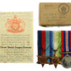 WW2 Merchant Navy Casualty Medal Group of Three with Box of Issue and Condolence Slip - Purser O.D.G. Thomas, Merchant Navy, M.V. William Wilberforce - K.I.A.