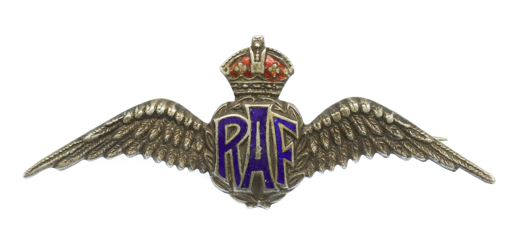 Royal Air Force (R.A.F.) Sterling Silver & Enamel Sweetheart Brooch