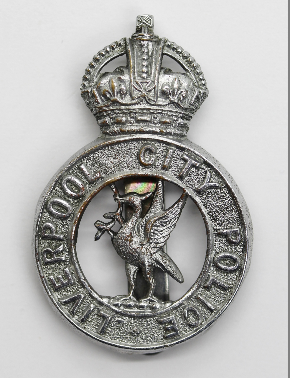Liverpool City Police Cap Badge - King's Crown