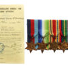 WW2 Merchant Navy Medal Group of Five with Radio Oficer's Visual Signalling Course Certificate of Proficiency - Robert George McCausland, Merchant Navy