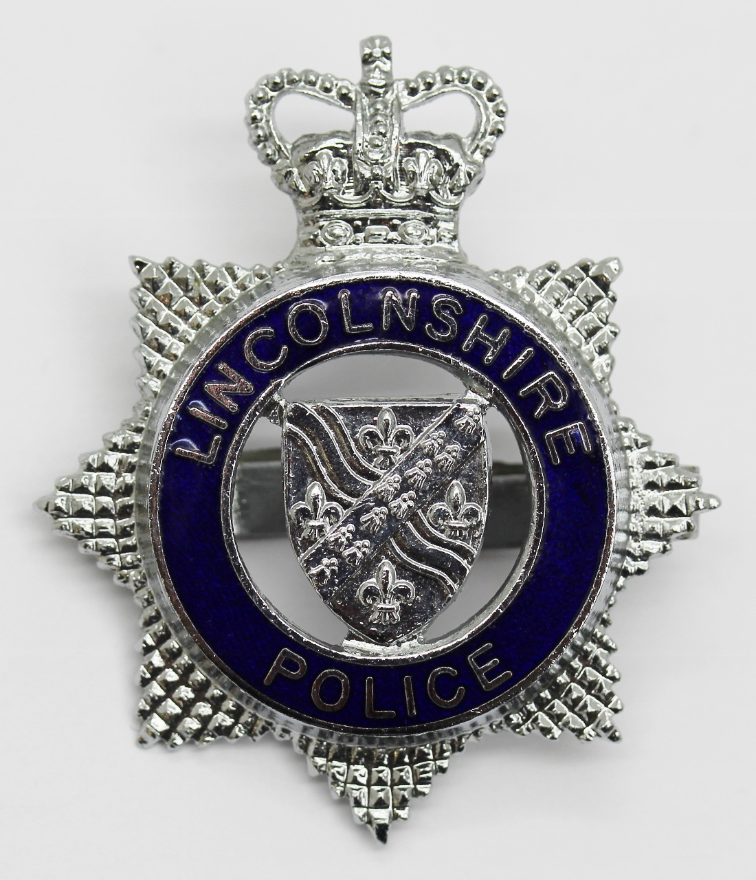Lincolnshire Police Senior Officer's Enamelled Cap Badge - Queen's Crown
