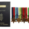 WW2 Merchant Navy Medal Group of Five with Certificate of Discharge Book - Radio Officer C.M. Wilcock, Merchant Navy