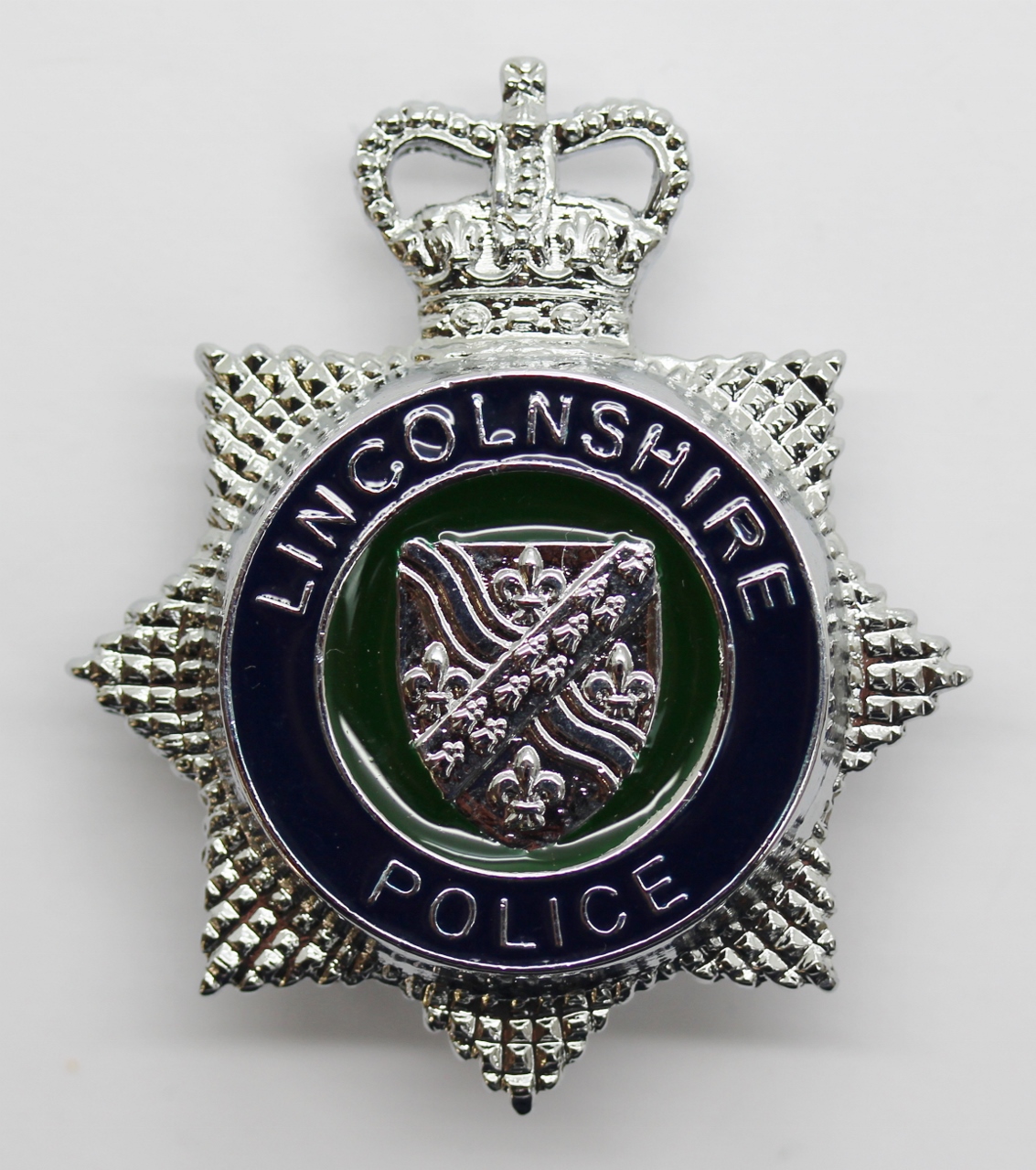 Lincolnshire Police Enamelled Cap Badge - Queen's Crown