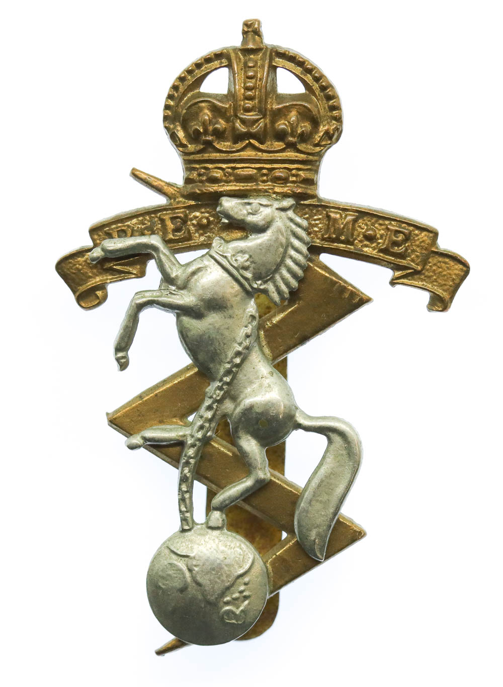 Royal Electrical & Mechanical Engineers (R.E.M.E.) Cap Badge - King's Crown (2nd Pattern)