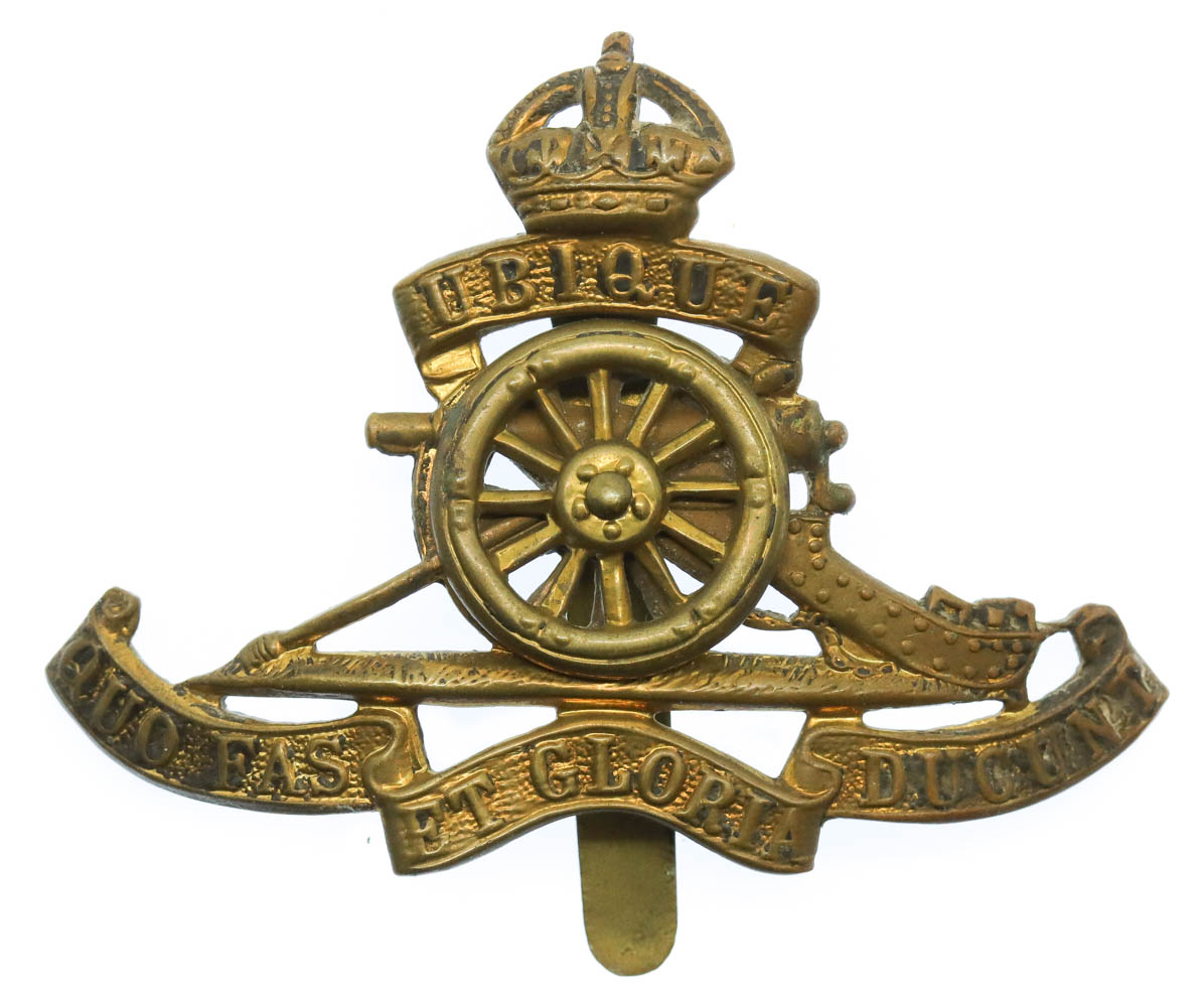 Royal Artillery (Revolving Wheel) Cap Badge - King's Crown