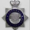 Cornwall Constabulary Senior Officer's Enamelled Cap Badge - Queen's Crown