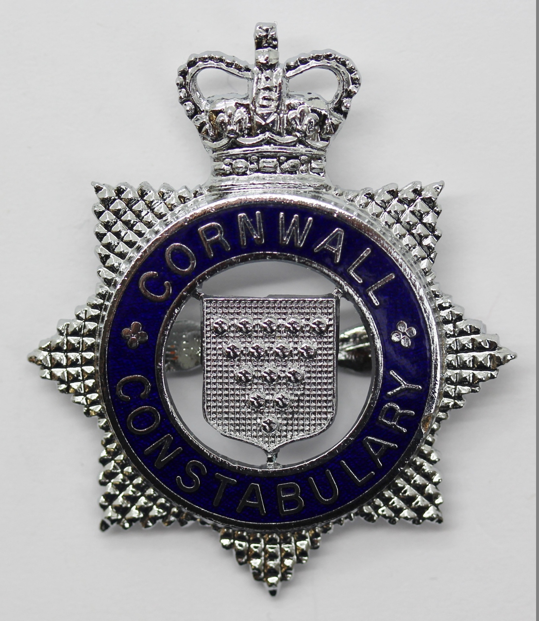 Cornwall Constabulary Senior Officer's Enamelled Cap Badge - Queen's Crown