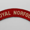Royal Norfolk Regiment (ROYAL NORFOLK) WW2 Printed Shoulder Title