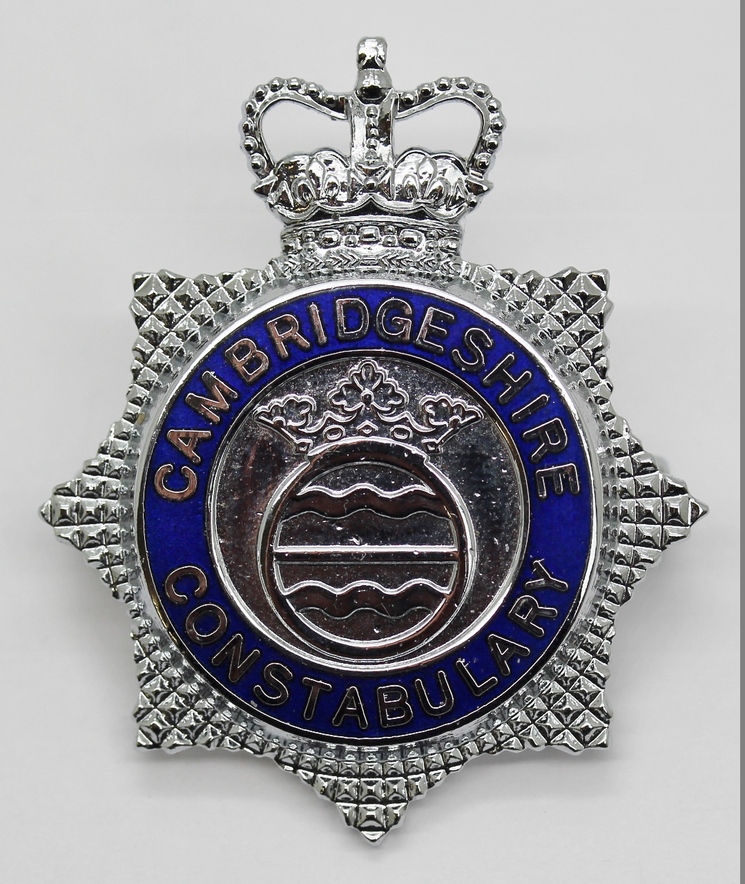Cambridgeshire Constabulary Senior Officer's Enamelled Cap Badge - Queen's Crown