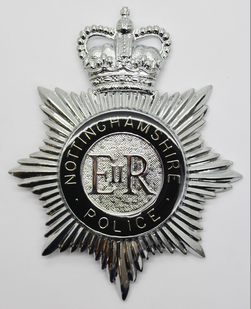 Nottinghamshire Police Enamelled Helmet Plate - Queen's Crown