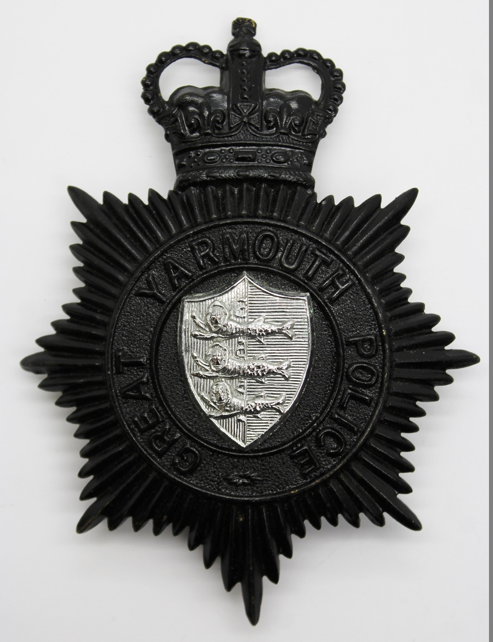 Great Yarmouth Police NIght Helmet Plate - Queen's Crown