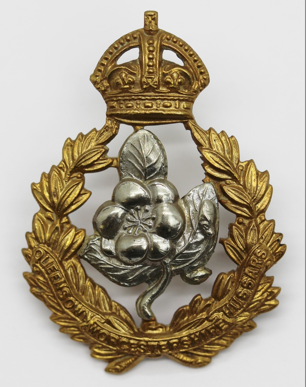 Queen's Own Worcestershire Hussars Cap Badge - King's Crown